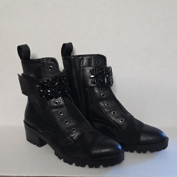 Karl Lagerfeld Shoes - Karl Lagerfeld Black Embellished Combat Boots MAKE ME AN OFFER